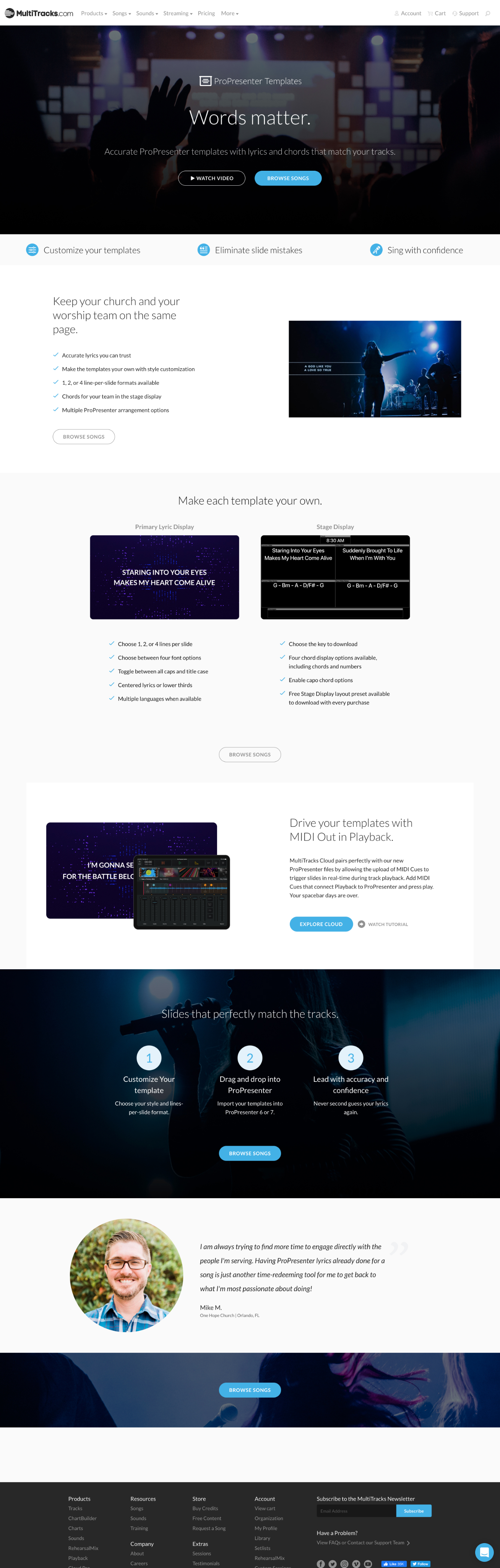 ProPresenter production subscription page